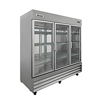 Refrigerador en inoxidable 3 puertas cristal