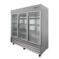 Refrigerador en inoxidable 3 puertas cristal