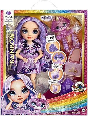 Rainbow High Violet (Purple) with Slime Kit & Pet - Purple 11" Shimmer Doll