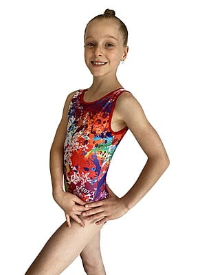 RAINBOW SPLAT PRINT WITH RED EDGE
