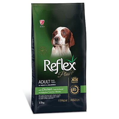 REFLEX PLUS PREMIUM ADULT DOG FOOD – MEDIUM/LARGE BREED JUNIOR LAMB & RICE 15KG