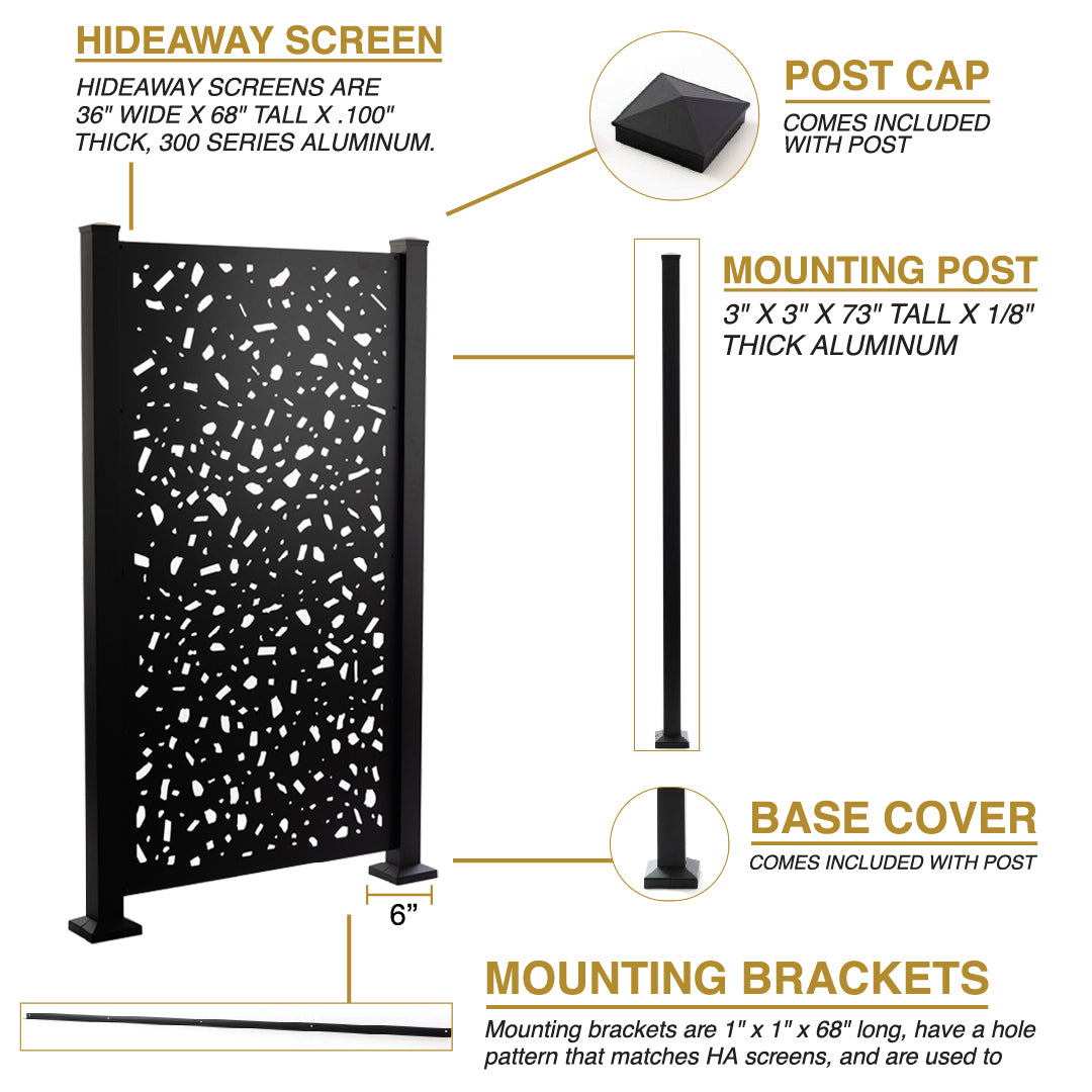 River Rock Privacy Screen 36"x68"