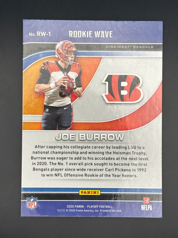 Joe Burrow 2020 Playoff Rookie Wave Bengals RC Joe Burrow 2020 Playoff Rookie Wave Bengals RC