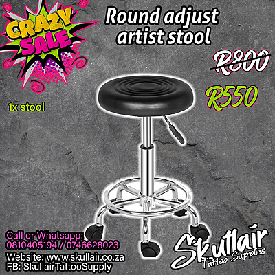 Round Adjustable Stool - Black