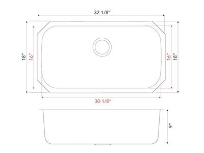 Large Single Bowl - 18g V Series Large Single Bowl - 18g V Series