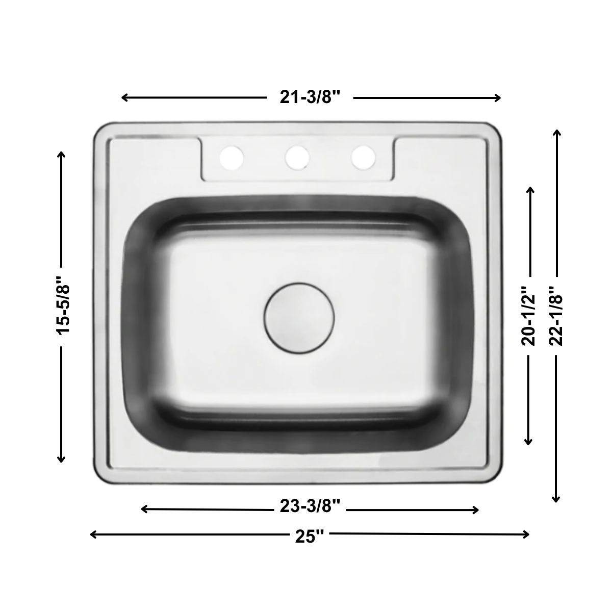 Medium Single Bowl-18g, H Series, Drop-In - 888915 Medium Single Bowl-18g, H Series, Drop-In - 888915