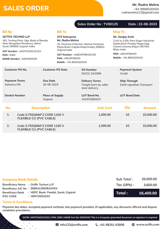 Sales Order Template-4 Sales Order Template-4