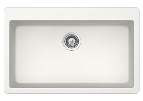 Large Single Bowl Granite Composite - White Large Single Bowl Granite Composite - White