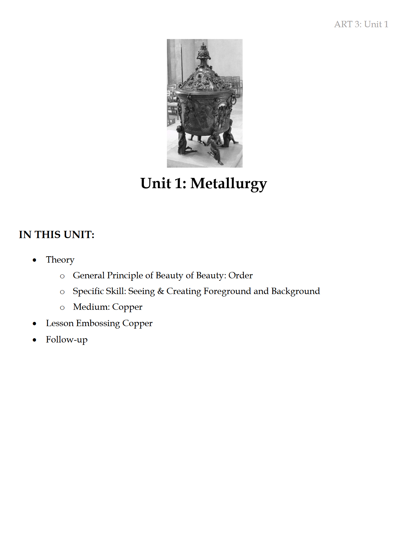 ART III: Theme: Modern Times