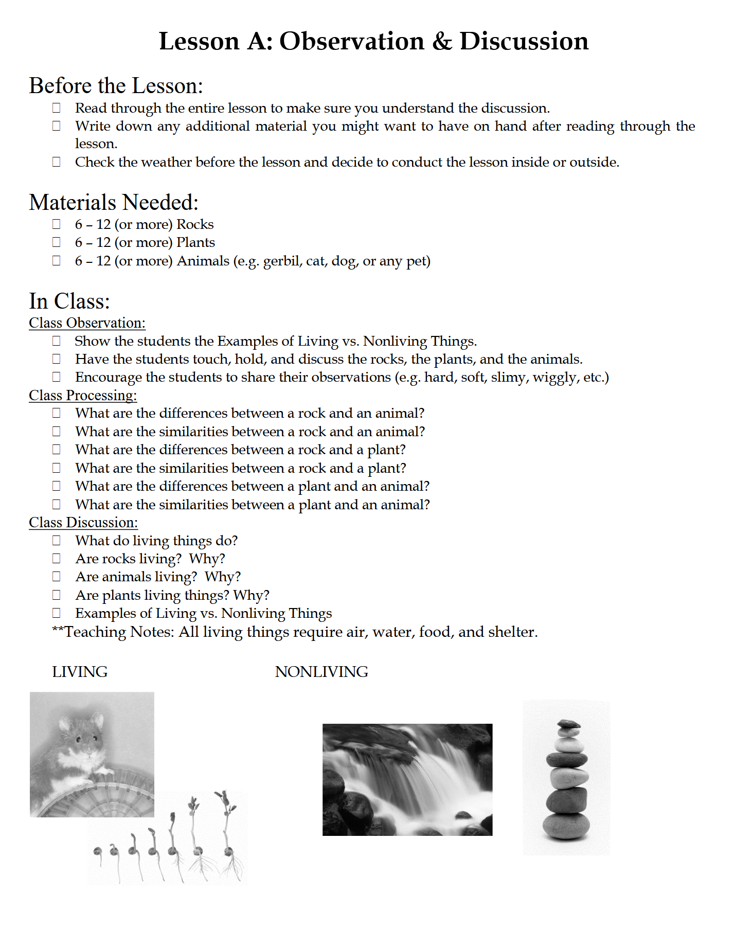 Science 2-3: Plant and Animal Life: Schola Rosa Cycle 1