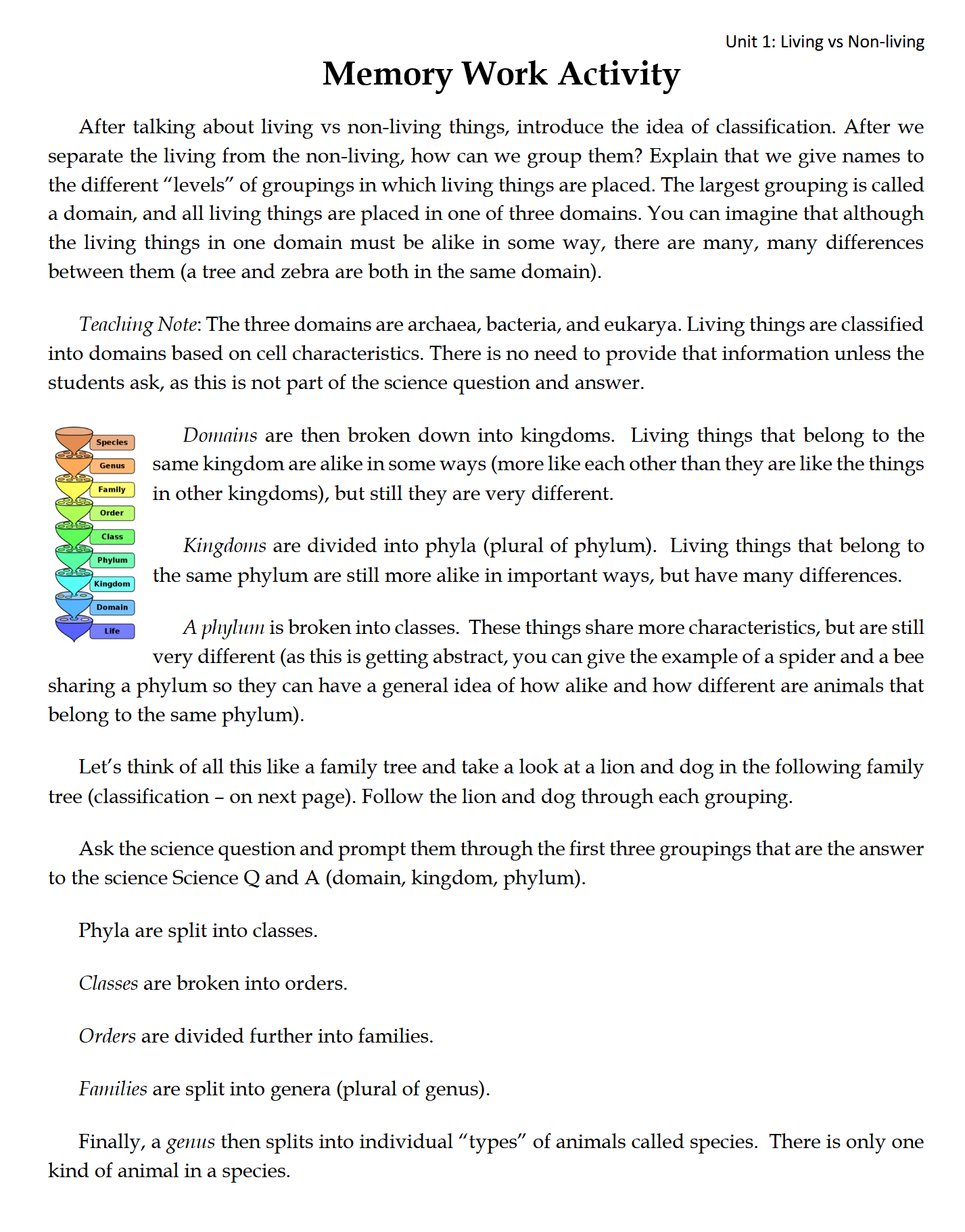 Science K-1: Plant and Animal Life: Schola Rosa Cycle 1 Science K-1: Plant and Animal Life: Schola Rosa Cycle 1