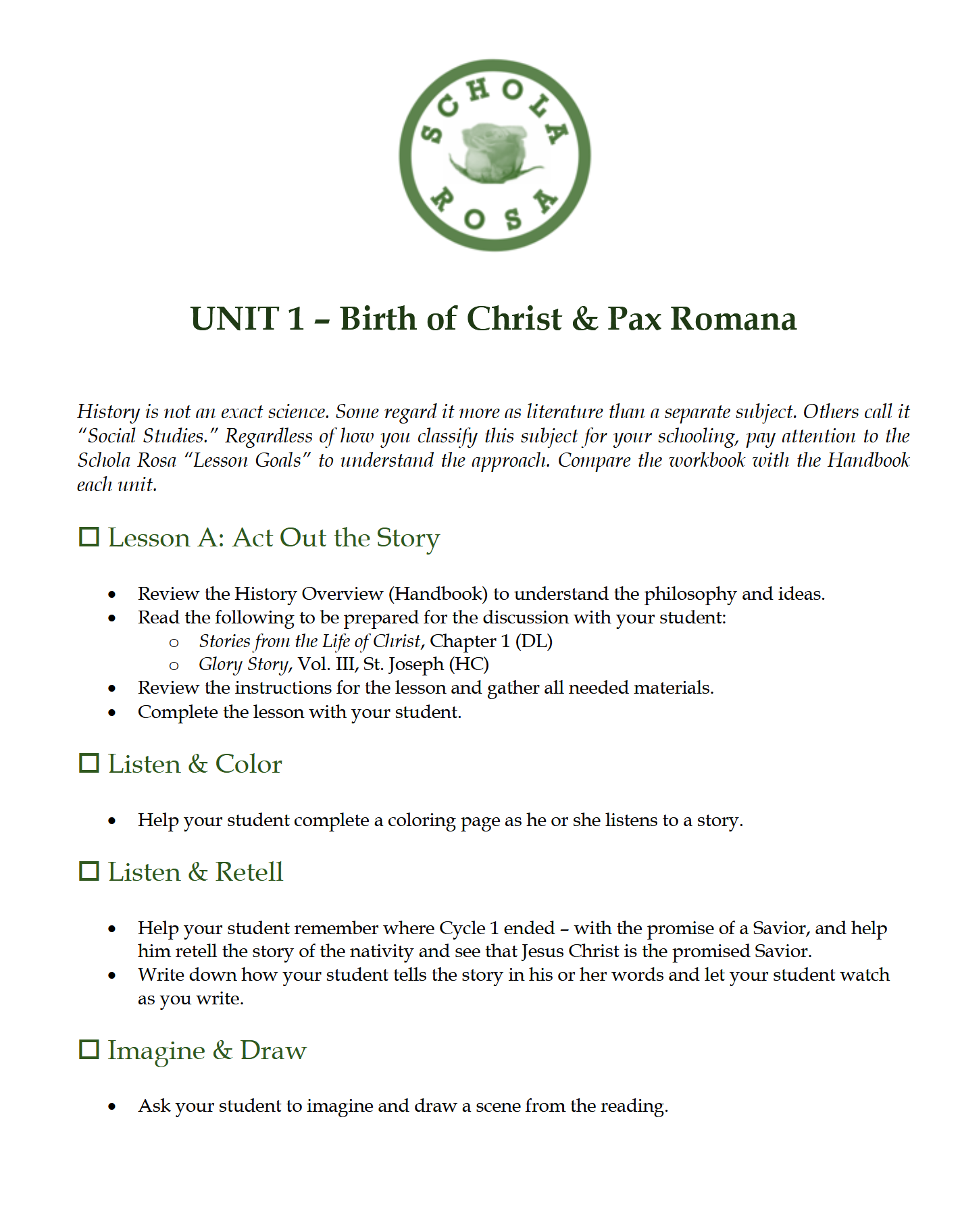 History K-1: The Christian Age: Schola Rosa Cycle 2