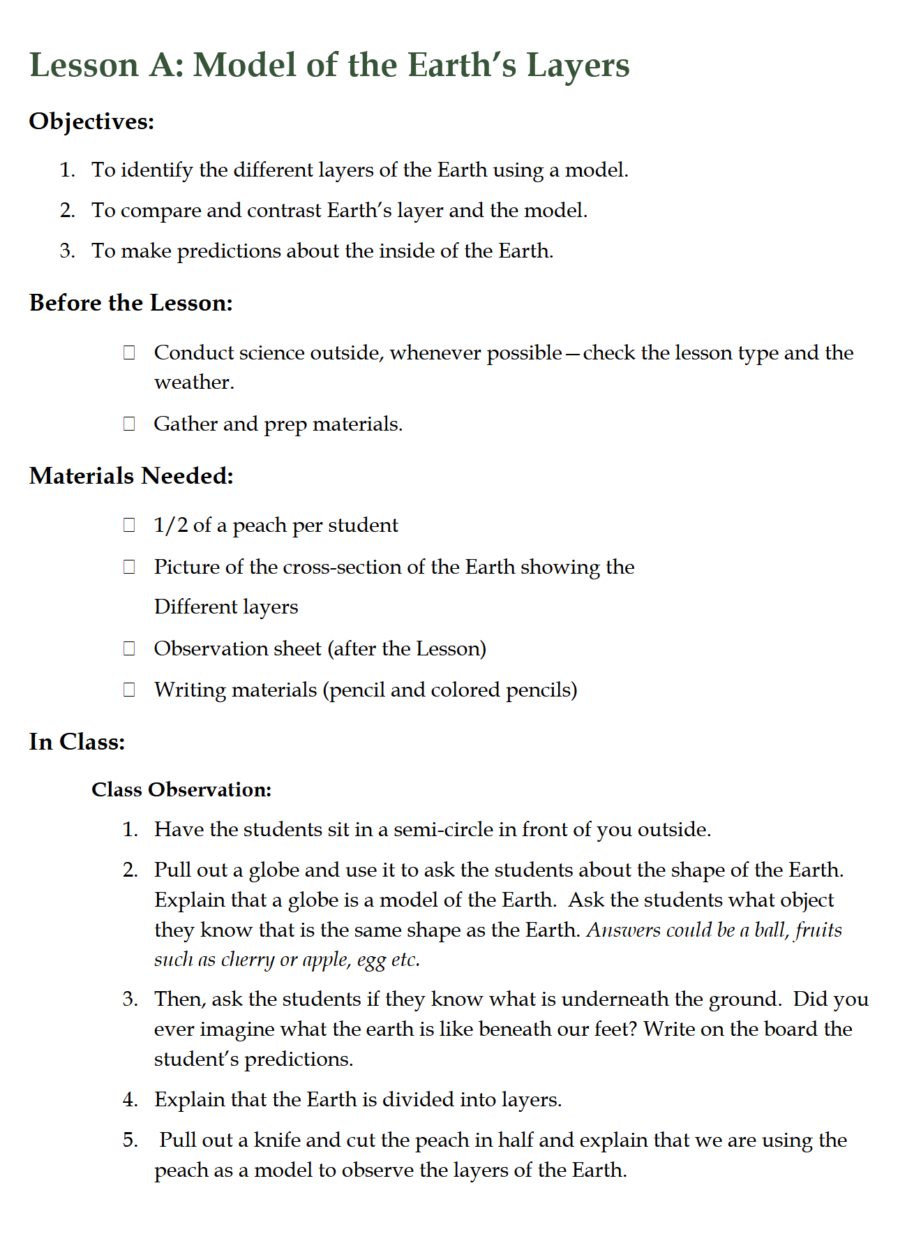 Science 2-3: Earth Science: Schola Rosa Cycle 2