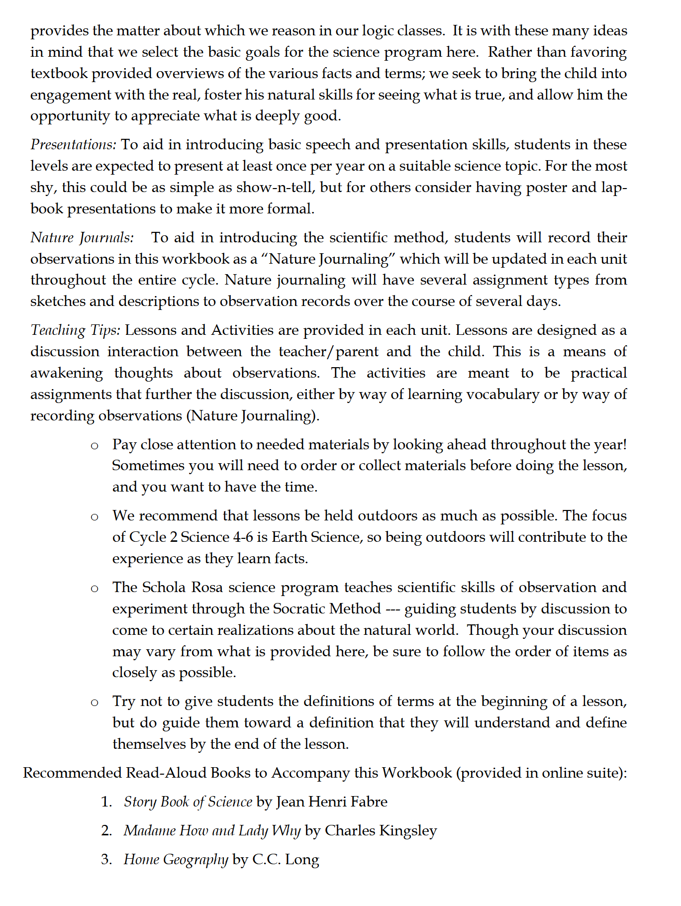 Science 4-6: Earth Science: Schola Rosa Cycle 2