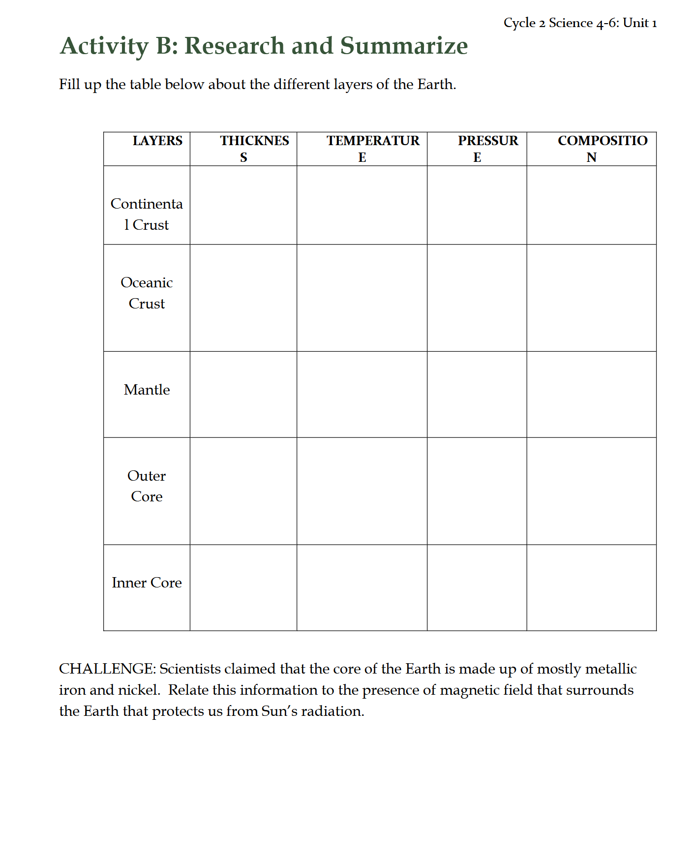Science 4-6: Earth Science: Schola Rosa Cycle 2