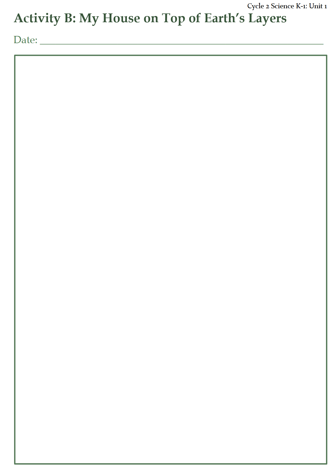 Science K-1: Earth Science: Schola Rosa Cycle 2