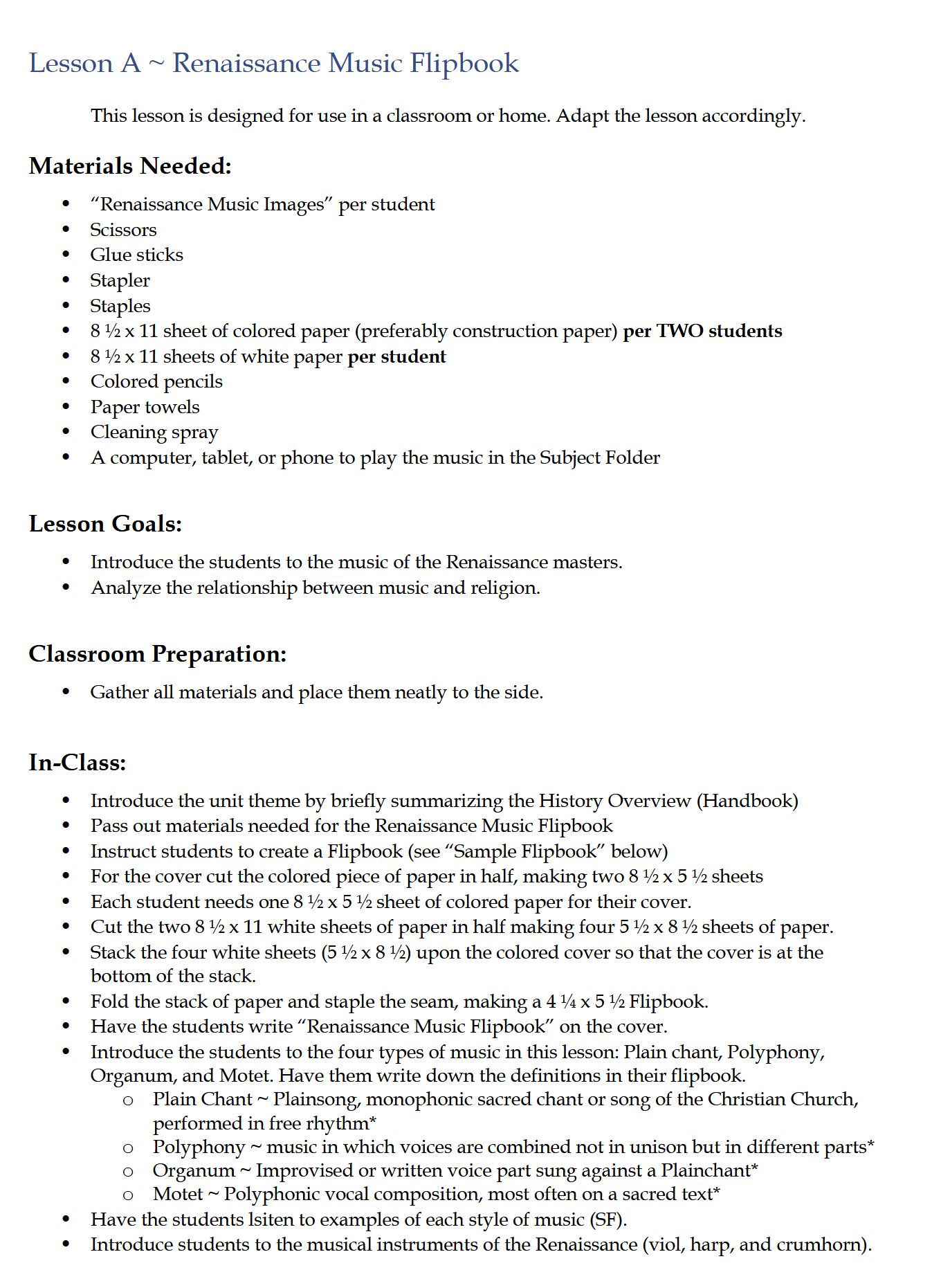 History 2-3: Modern Times - Schola Rosa Cycle 3