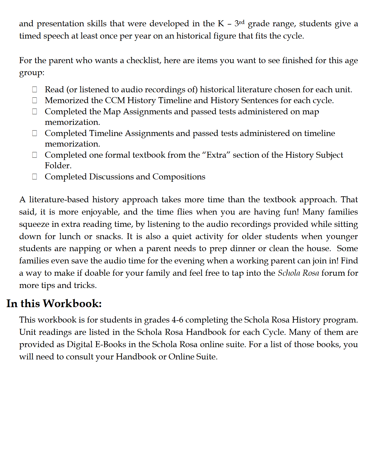 History 4-6: Modern Times: Schola Rosa Cycle 3