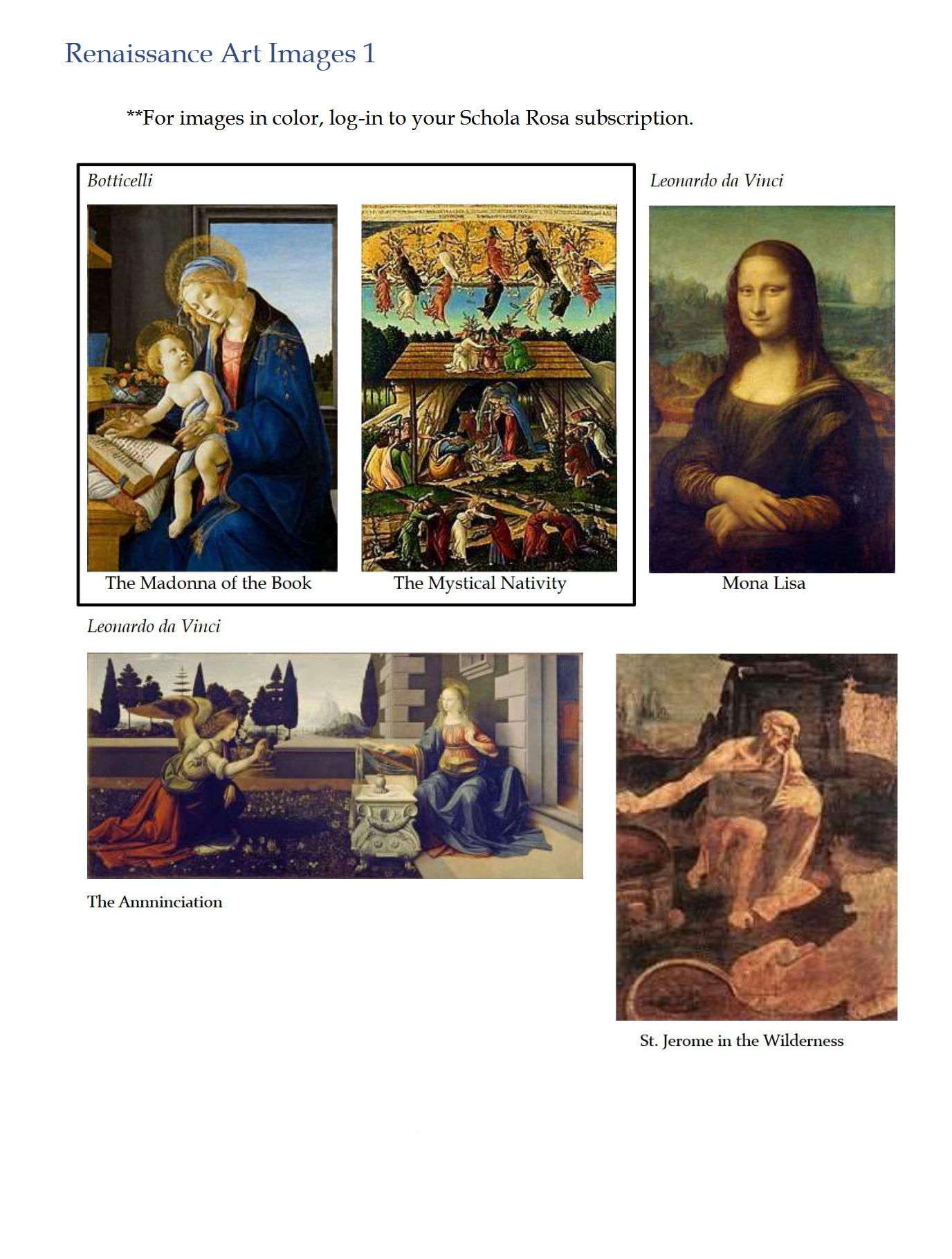 History K-1: Modern Times: Schola Rosa Cycle 3