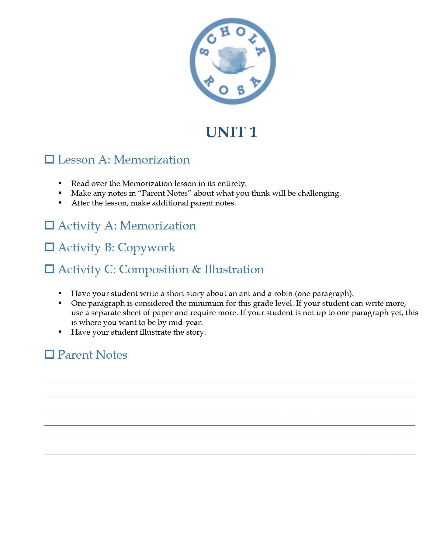 Language Arts 2-3: Schola Rosa Cycle 3