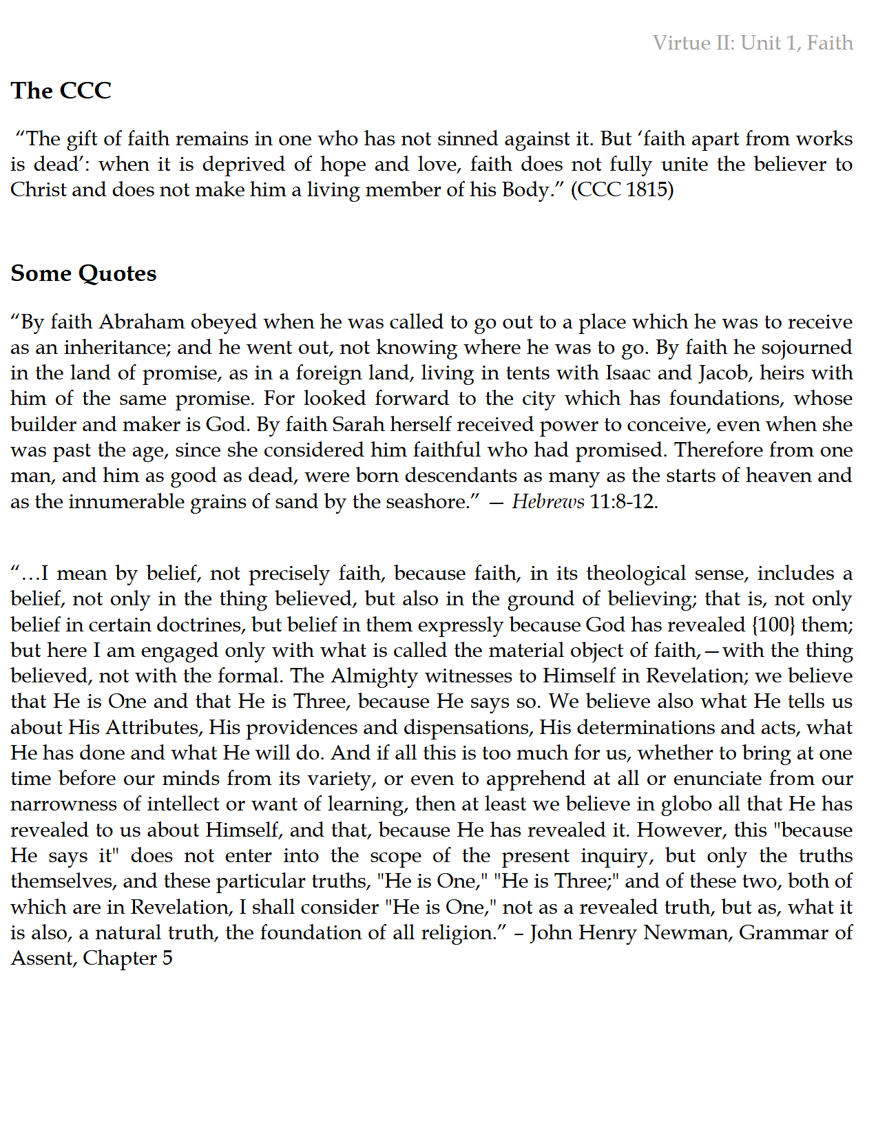 Virtue II: Adding the Theological Virtues (K-6)