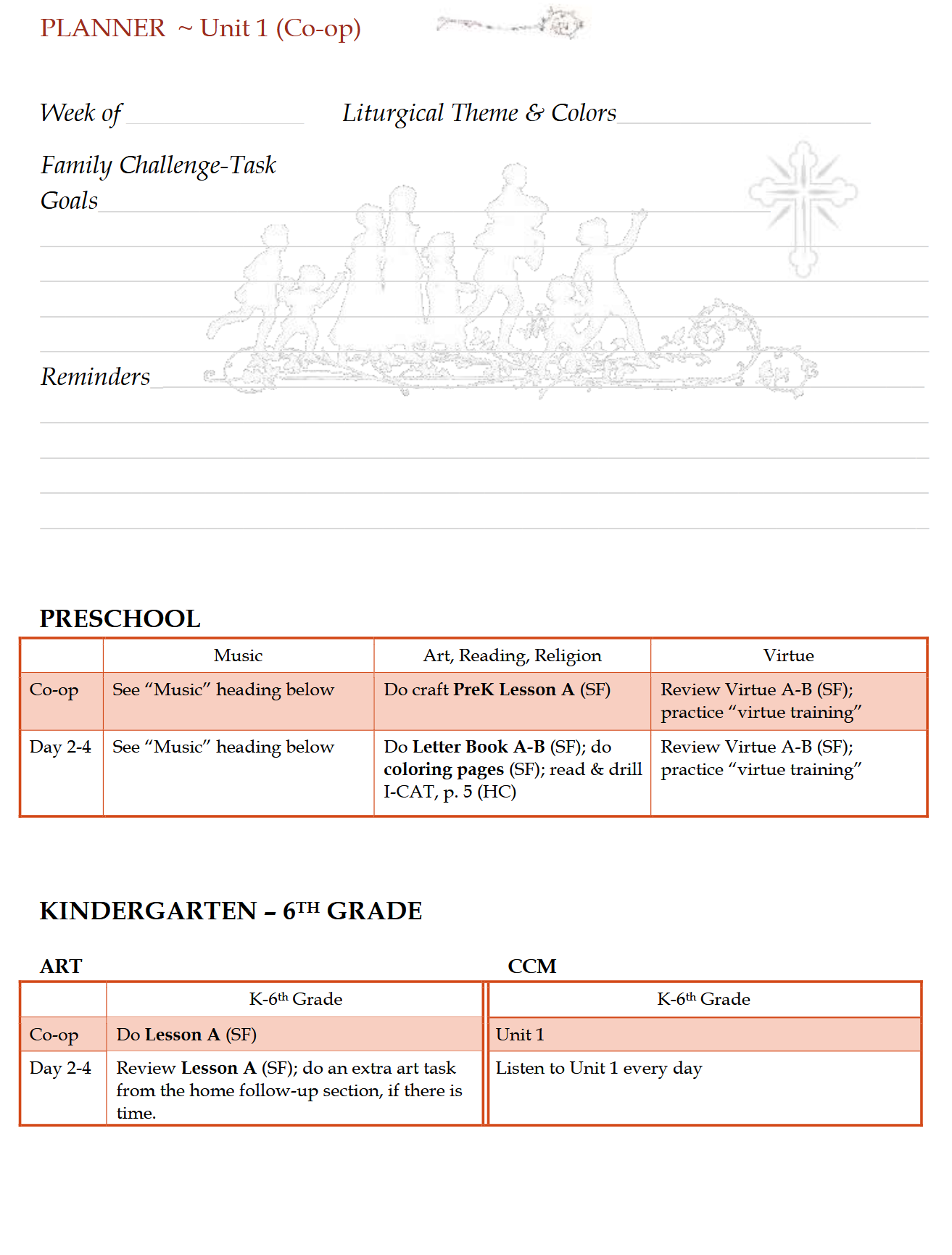 Schola Rosa Handbook (K-6th): Cycle 1
