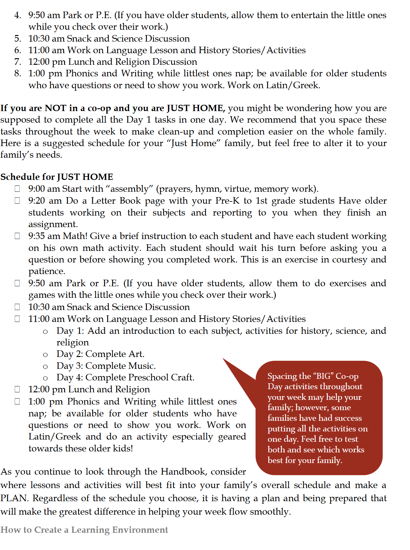 Schola Rosa Handbook (K-6th): Cycle 1
