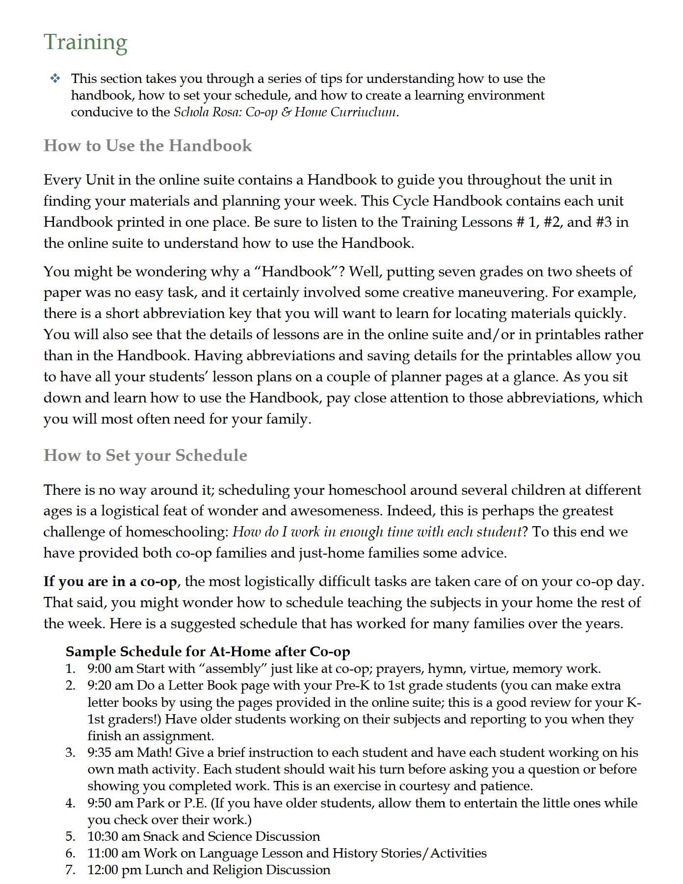 Schola Rosa Handbook (K-6th): Cycle 2