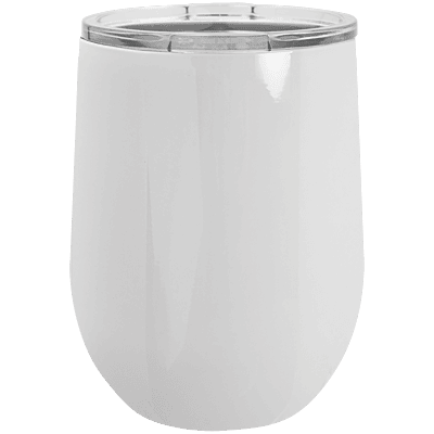 Personalized White 12 oz. Sublimatable Polar Camel Stemless Wine Tumbler with Lid