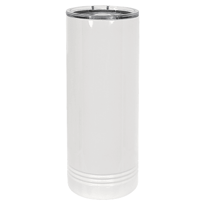 Full Color 22 oz. Polar Camel Skinny Tumbler with Slider Lid-White