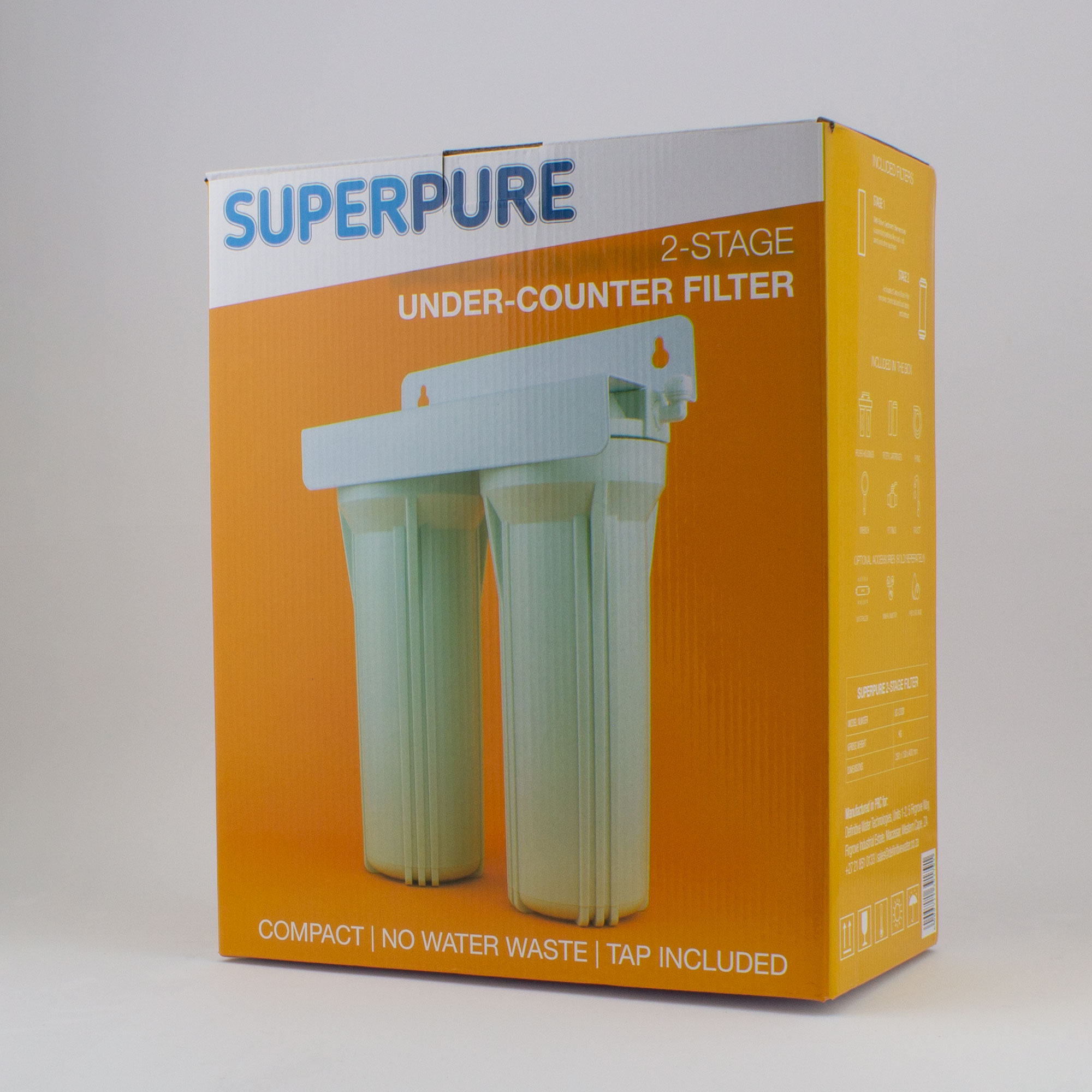 Double under counter unit with Carbon Block filter
