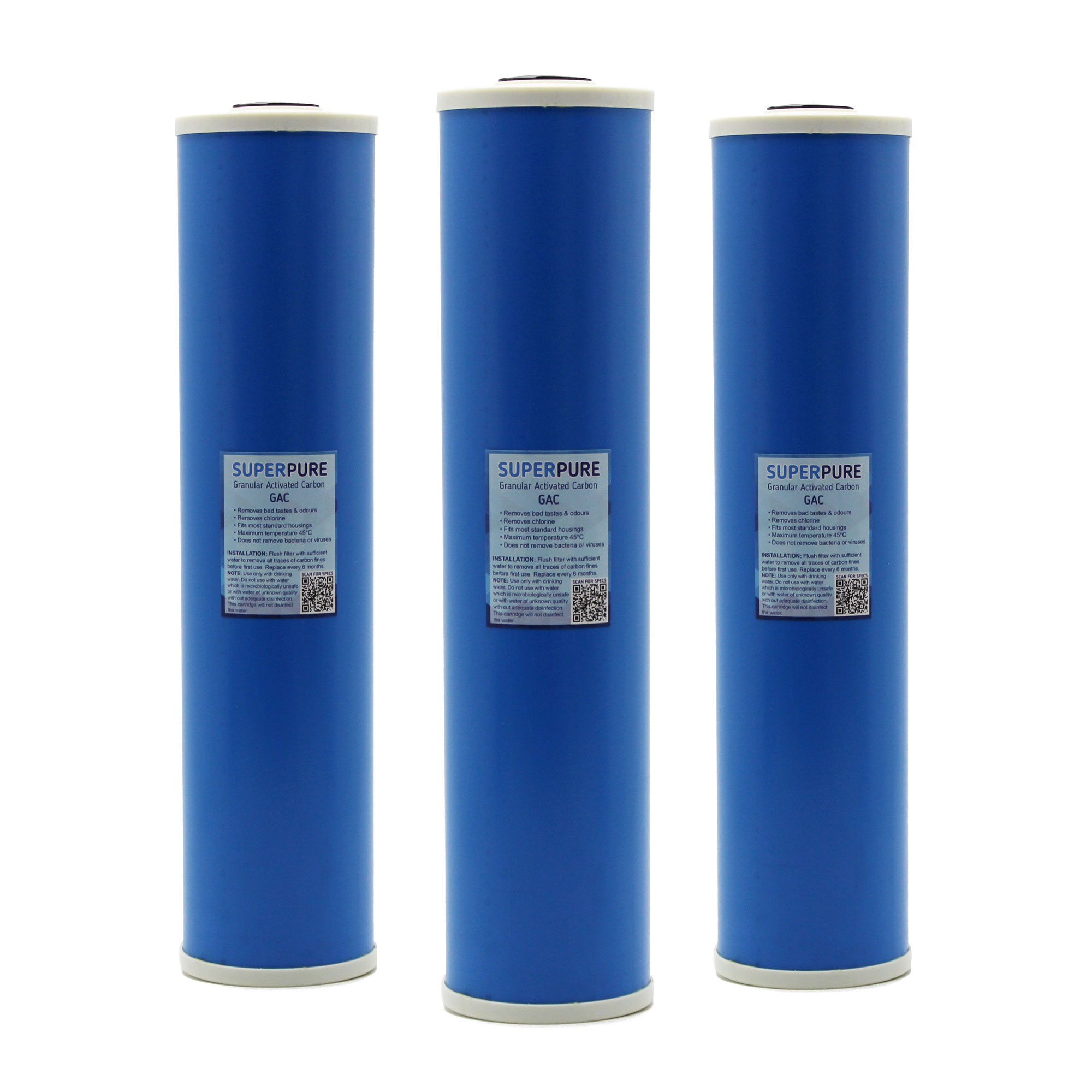 20 inch Big Blue Granular Activated Carbon Filter (3 Pack) 20 inch Big Blue Granular Activated Carbon Filter (3 Pack)
