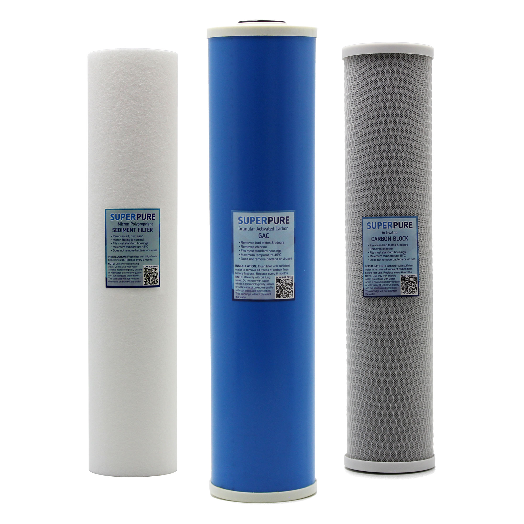 SUPERPURE 3-Stage Whole House Water Filtration System on Stand Plus Complete UV 55W 1'' Port SUPERPURE 3-Stage Whole House Water Filtration System on Stand Plus Complete UV 55W 1'' Port