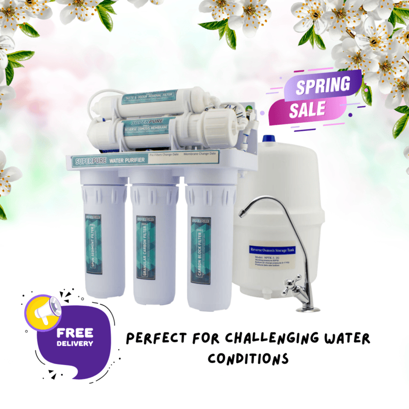 SUPERPURE 50GPD Reverse Osmosis Filtration System - With Booster Pump SUPERPURE 50GPD Reverse Osmosis Filtration System - With Booster Pump