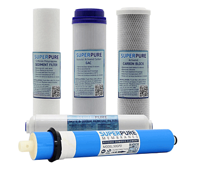 SUPERPURE 50GPD Reverse Osmosis Filtration System - No Booster Pump SUPERPURE 50GPD Reverse Osmosis Filtration System - No Booster Pump