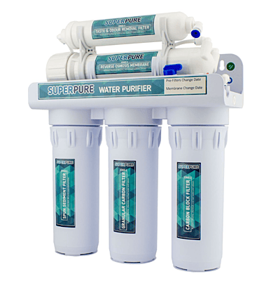SUPERPURE 50GPD Reverse Osmosis Filtration System - No Booster Pump SUPERPURE 50GPD Reverse Osmosis Filtration System - No Booster Pump