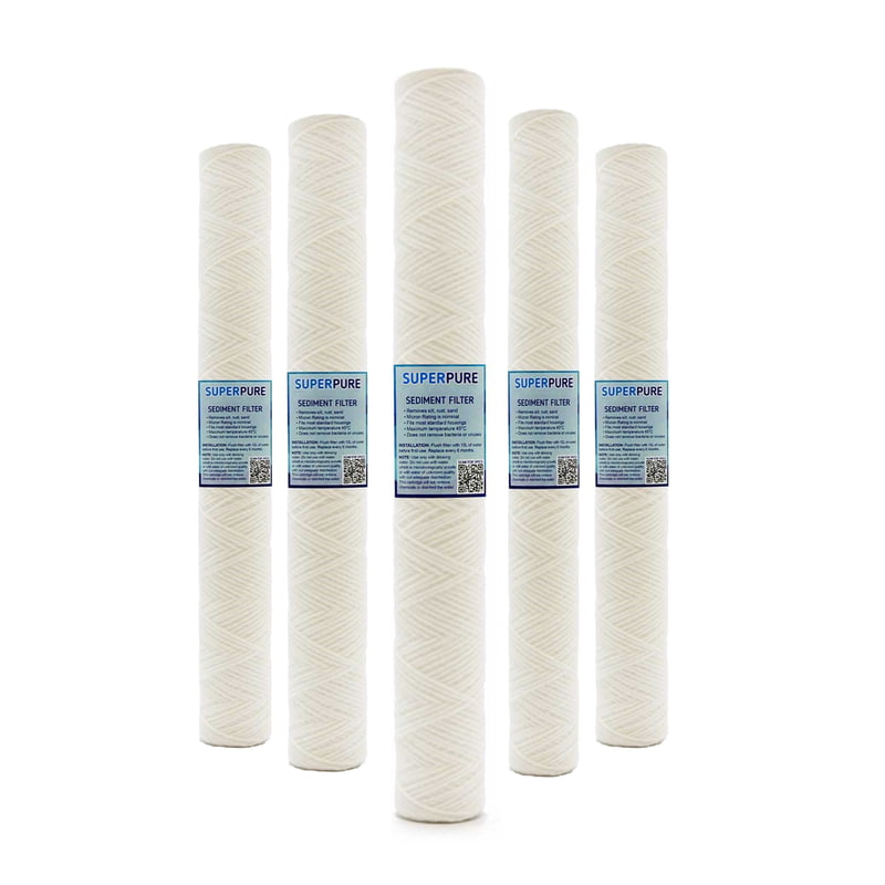 20 inch String Wound Sediment Filter - 5 Micron (5 Pack) 20 inch String Wound Sediment Filter - 5 Micron (5 Pack)