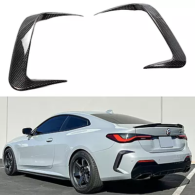 BMW G22/G23 4 Series Carbon Fiber Rear Bumper Trims (2021–2023)