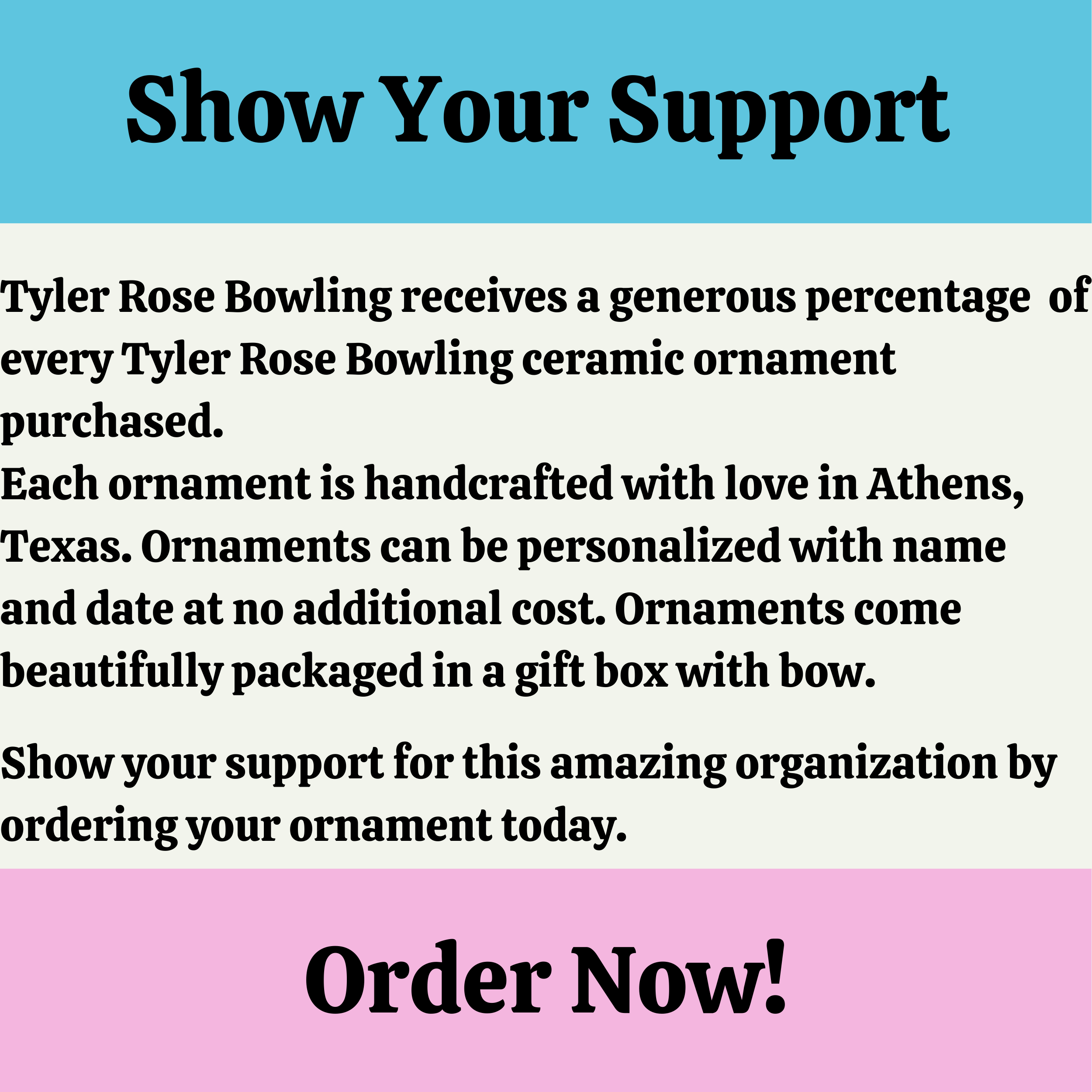 Tyler Rose Special Olympics Bowling Ornament – Customizable Ceramic Keepsake