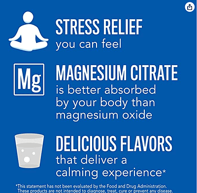 Natural Vitality Calm, The Anti-Stress Drink Mix, Magnesium Supplement Powder, Raspberry Lemon - 20 ounce