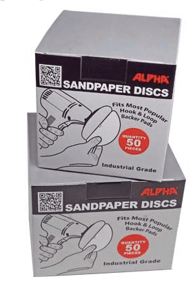 Alpha Hook And Loop Sandpaper, 50 Pack, 4", 80 Grit Alpha Hook And Loop Sandpaper, 50 Pack, 4", 80 Grit