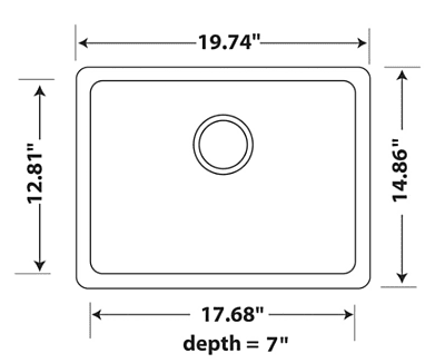 Medium Single Bowl Undermount Only Granite Composite - White Medium Single Bowl Undermount Only Granite Composite - White