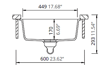 Medium Single Bowl Undermount Only Granite Composite - White Medium Single Bowl Undermount Only Granite Composite - White