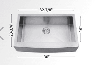 Large Single Bowl-18g HZ Apron, Zero Radius Large Single Bowl-18g HZ Apron, Zero Radius