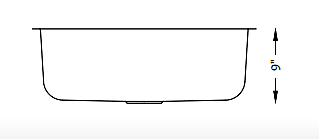 Large Single Bowl - 18g, H Series, 25" Large Single Bowl - 18g, H Series, 25"