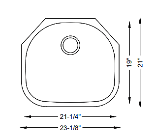 Single Bar Bowl, D-Shaped-18g, H Series Single Bar Bowl, D-Shaped-18g, H Series