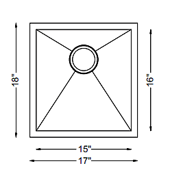 Single Bar Bowl -18g HZ Series, Zero Radius Single Bar Bowl -18g HZ Series, Zero Radius