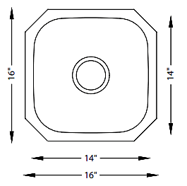 Single Bar Bowl, 115 - H Series, 18g Single Bar Bowl, 115 - H Series, 18g