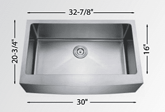Large Single Bowl - 18g HZ Series Apron Black Large Single Bowl - 18g HZ Series Apron Black