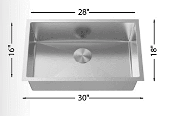 Large Single Bowl - 30", 18g, HZ Series, Nested, Black Large Single Bowl - 30", 18g, HZ Series, Nested, Black